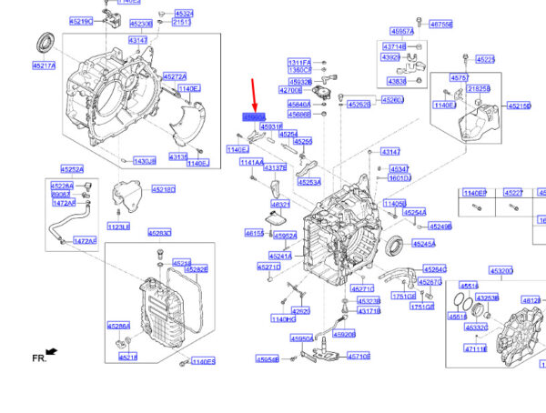 4594826100 - Hyundai Tucson NX4 Getriebe Parkstangenführung Baugruppe 4594826100 NEU ORIGINAL