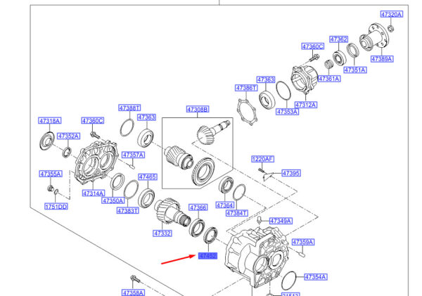 4745239000 - Hyundai Grand Santa Fe MK3 Transfer Oil Gasket 4745239000, Original Part
