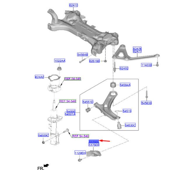 51790CO000 - Hyundai i20 MK3 front brake left air routing 51790CO000 NEW ORIGINAL