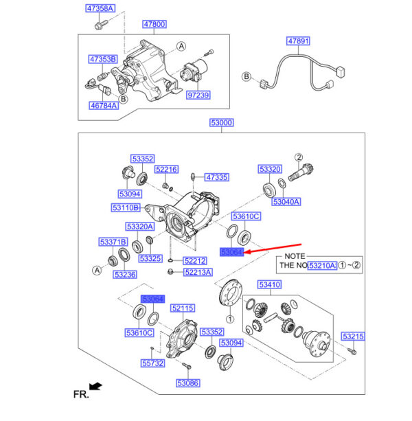 5306439485 - Hyundai Kona MK1 spacer for rear differential bearing 5306439485 part