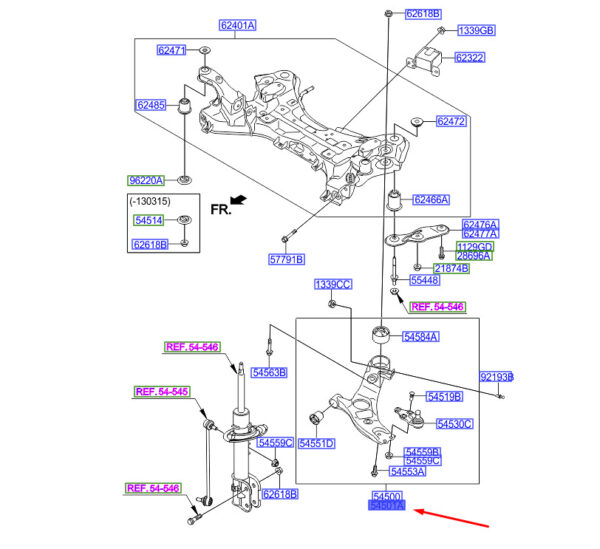 545012W600 - Hyundai Santa Fe MK3 DM Front Right Bottom Right Side Handlebar 545012W600 NEW ORIGINAL