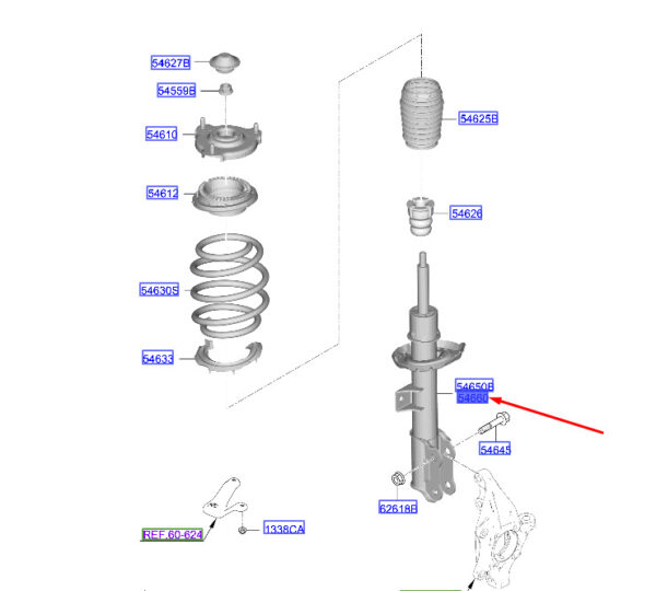 54651N7810 - Hyundai Tucson NX4 MK4 Front Right Shock absorber 54651N7810 NEW ORIGINAL