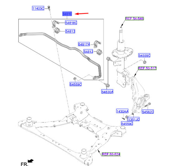 54810N9000 - Hyundai Tucson NX4 MK4 Front Stabilizer 54810N9000 NEW ORIGINAL