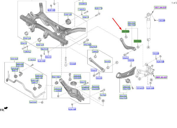 55130F2AA0 - Hyundai Kona MK1 rear upper handlebar socket 55130F2AA0, original part