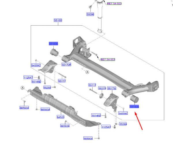 55160BE000 - Hyundai Kona MK2 Rear Handlebar Female 55160BE000 NEW ORIGINAL