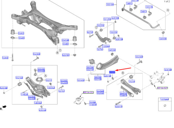 552232B100 - Hyundai Tucson NX4 MK4 rear suspension armboard 552232B100, original part