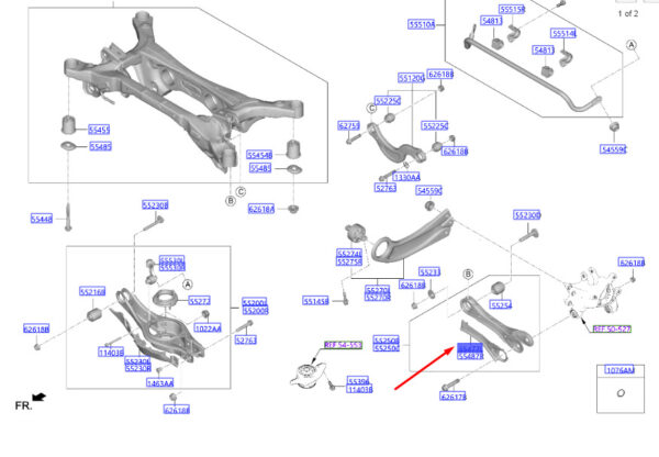 55230N9500 - Hyundai Tucson NX4 MK4 Abdeckung für Querlenker hinten links 55230N9500teil