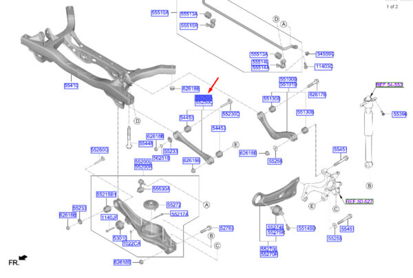 55250F2BA0 - Hyundai Kona Electric MK1, auxiliary handlebar rear left, 55250F2BA0, original part