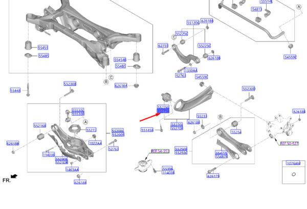 55275S8000 - Hyundai Tucson NX4 MK4 Rear Longitudinal Handlebar Right Female 55275S8000 NEW