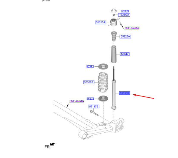 55307J9EA0 - Hyundai Kona MK1 rear shock absorber 55307J9EA0 NEW ORIGINAL