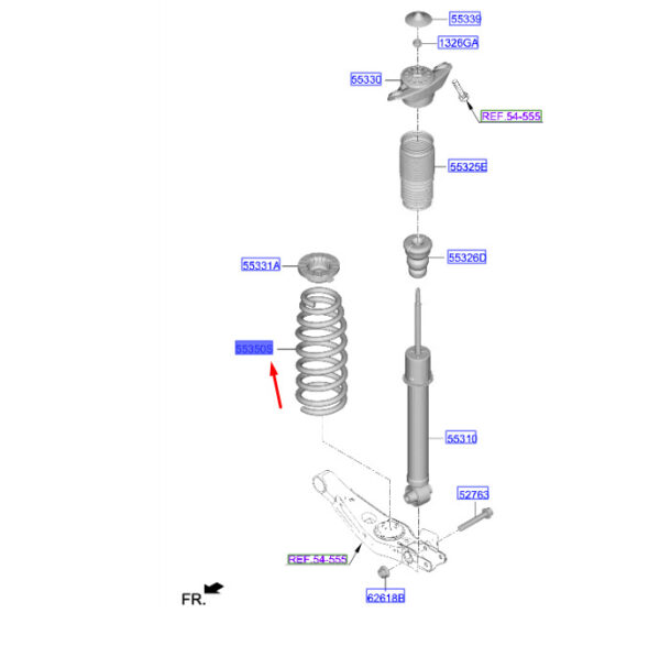 55330N7CG0 - Hyundai Tucson NX4 MK4 rear screw spring 55330N7CG0 NEW ORIGINAL