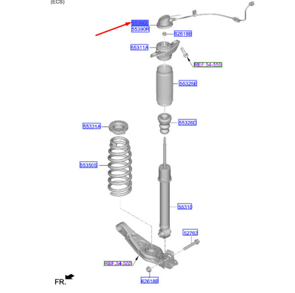 55339N7800 - Hyundai Tucson NX4 MK4 strut extension rear left 55339N7800 part