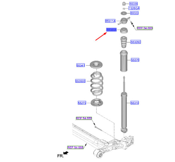 55360C8000 - Hyundai i20 MK3 Rear Strut Cup 55360C8000 NEW GENUINE