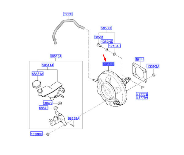 59110N7200 - Hyundai Tucson NX4 MK4 Brake Amplifier LHD 59110N7200 NEW ORIGINAL