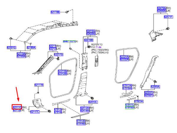 62111F4010C0 - Toyota C-HR MK1 side panel right 62111F4010C0, original part