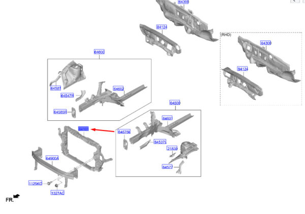 64101CO000 - Hyundai i20 MK3 frontend module carrier 64101CO000, original part
