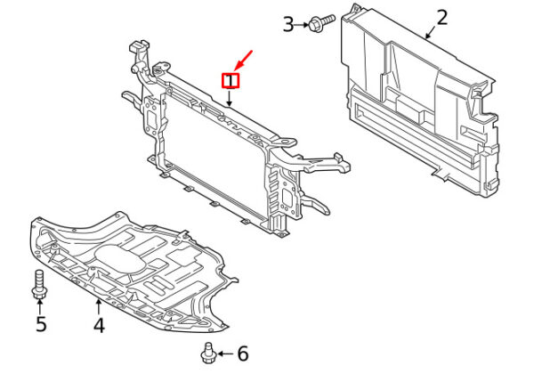 64101K4500 - Hyundai Kona MK1 radiator mount front 64101K4500, original part