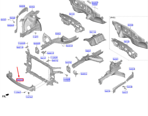 64900N7010 - Hyundai Tucson NX4 Front Reinforced Bumper Rack 64900N7010 NEW ORIGINAL
