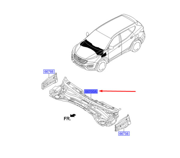 667002W000 - Hyundai Santa Fe MK3 DM Trim Complete Trim LHD 667002W000 NEW