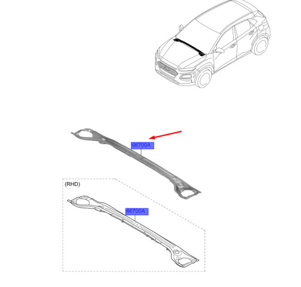 66700J9000 - Hyundai Kona MK1 front panel, left handlebar, 66700J9000, original part