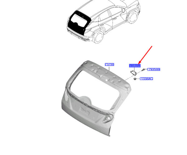 72910N7000 - Hyundai Tucson NX4 MK4 Trunk Lid Hinge 72910N7000, NEW, ORIGINAL