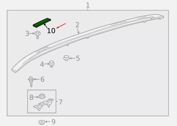 756340R010C3 - TOYOTA RAV 4 V XA50 Rear Left Roof Rack Cover 756340R010C3 NEW GENUINE