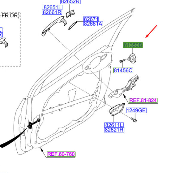 813501H000 - Hyundai i30 MK3 Front Door Closer 813501H000 NEW ORIGINAL