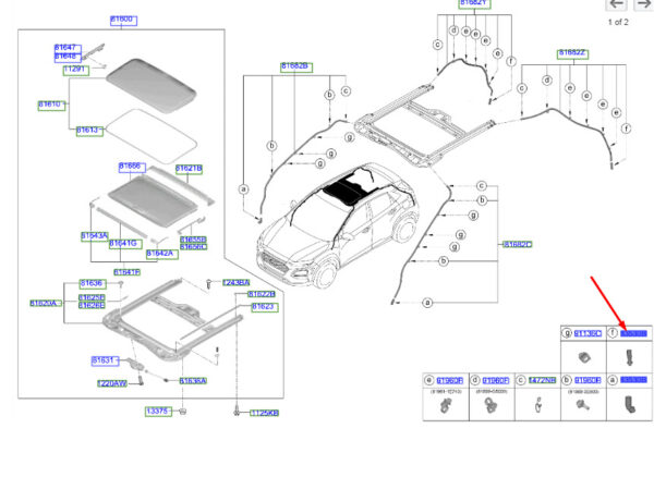 81686A7500 - Hyundai Kona MK1 sunroof joint 81686A7500, original part