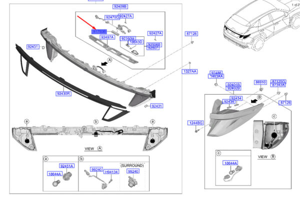 81820N7020 - HYUNDAI TUCSON NX4 MK4 TAILGATE OUTSIDE HANDLE 81820N7020 NEW GENUINE