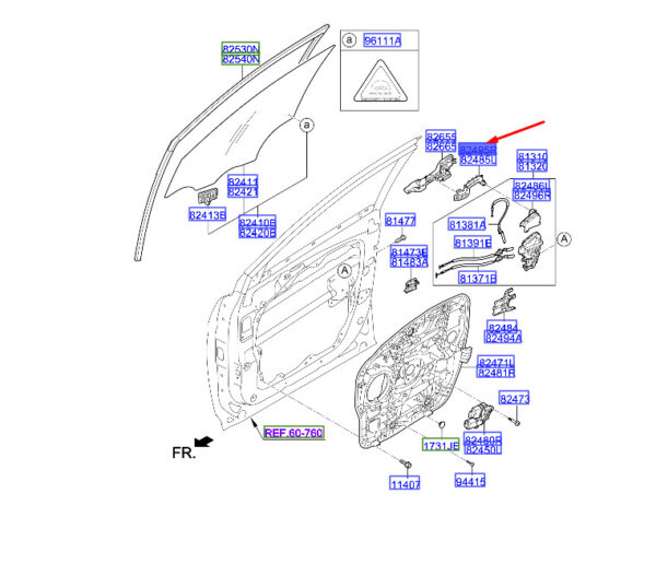 824952W000 - Hyundai Santa Fe MK3 Front Right Outer Handle Mount 824952W000part