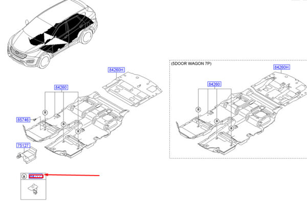 842703X000RYN - Hyundai Santa FE MK3 DM Automat Hook 842703X000RYN NEW ORIGINAL
