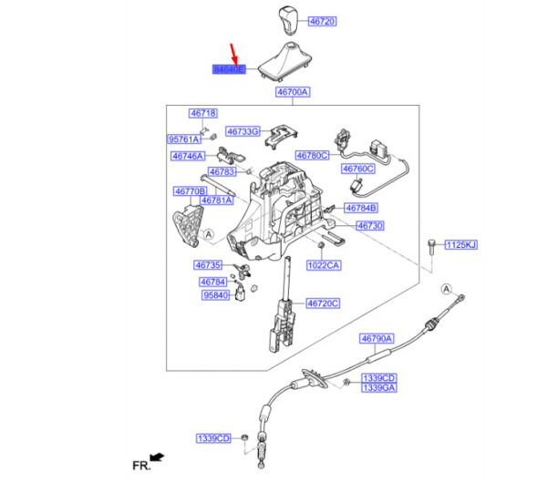 846402W1004X - Hyundai Santa FE MK3 DM shift lever boot left handlebar 846402W1004X NEW