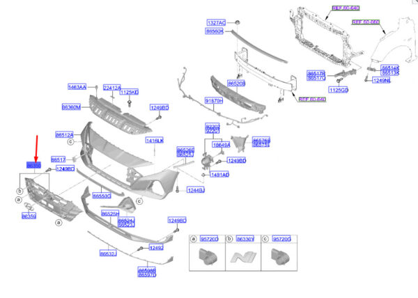 86350CO000 - Hyundai i20 MK3 Radiator Grille 86350CO000, Original Part