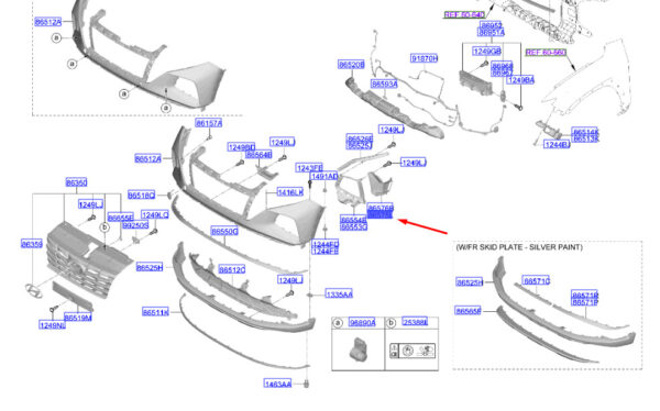 86543N7CA0 - Hyundai Tucson NX4 MK4 Air Channel Front Left Bumper 86543N7CA0 Original Part