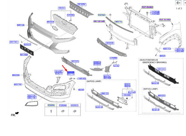 86577J9000 - Hyundai Kona MK1 Front Bumper Left Mount 86577J9000 NEW ORIGINAL
