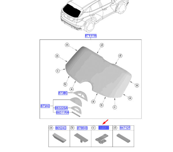 87116G8000 - Hyundai Tucson NX4 rear window heater connector 87116G8000, original part