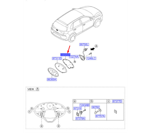 87312G4000 - Hyundai i30 MK3 Tailgate Molding 87312G4000, Original