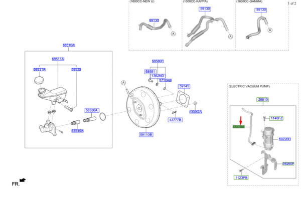 87602J3100 - Hyundai Kona MK1 Vacuum Pressure Reducer Connection Cable 87602J3100, Original Part