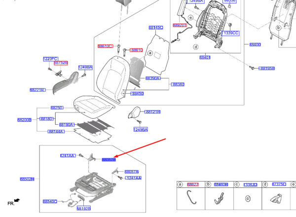 88293G2000TRY - Hyundai Kona MK1 - cover for lying function front left 88293G2000TRY part