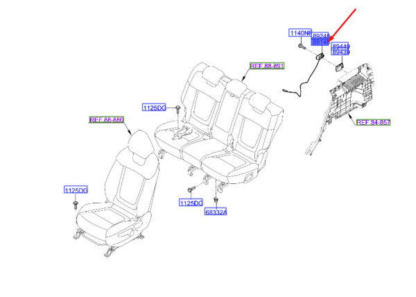 894B0N7000NNB - Hyundai Tucson NX4 Lever for Folding Backrest Rear Left 894B0N7000NNB