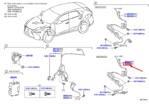 8954648070 - LEXUS NX MK1 ABS Sensor Rear Left 8954648070 NEW ORIGINAL