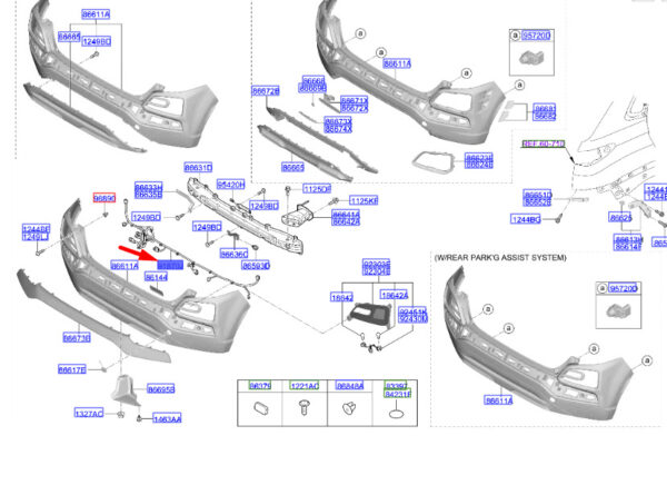 91880J9010 - Hyundai Kona MK1 Rear Bumper Harness 91880J9010, Original Part