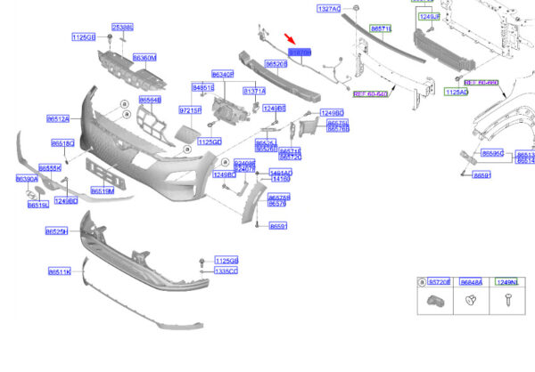 91890K4010 - Hyundai Kona Electric MK1 Front Bumper Harness 91890K4010, Original