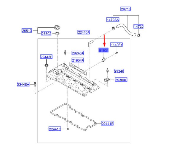 919312F240 - Hyundai i30 MK3 Cable Mount 919312F240, Original