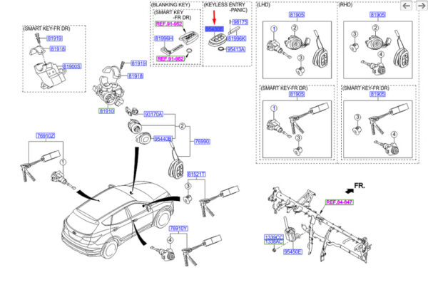 954302W400 - Hyundai Santa FE MK3 DM Transmitter for Keyless Access 954302W400 NEW ORIGINAL