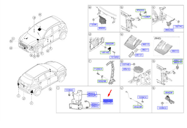 95811J9000 - Hyundai Kona MK1 Dead Angle Detection Left Unit 95811J9000