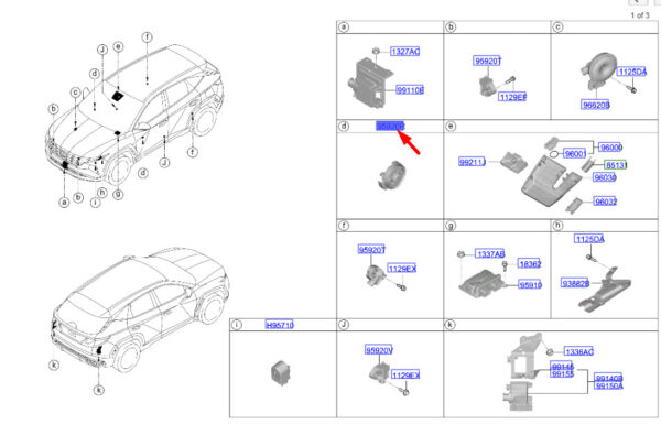 95930M6000 - Hyundai Tucson NX4 MK4 Pressure Side Impact Sensor 95930M6000 NEW ORIGINAL