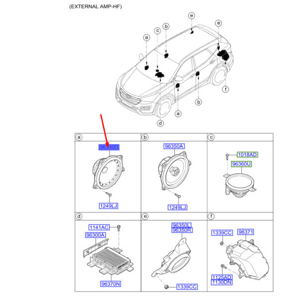 963302W100 - Hyundai Santa FE MK3 DM Front Door Speaker 963302W100 NEW ORIGINAL