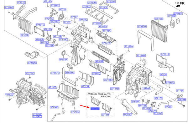 971492W100 - Hyundai Santa Fe MK3 DM heating temperature A door 971492W100 NEW ORIGINAL