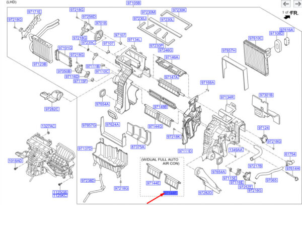 971492W200 - Hyundai Santa Fe IMK3 heating temperature B door 971492W200 NEW ORIGINAL